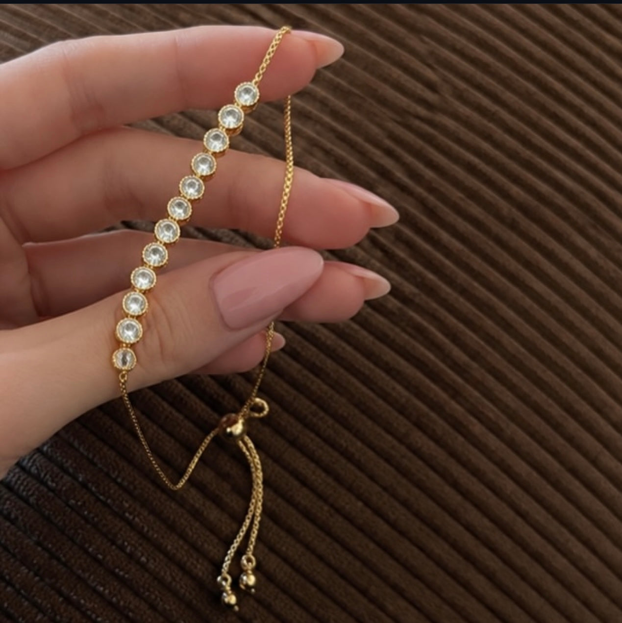 Justerbart Zirkonia Armbånd – Rustfrit Stål